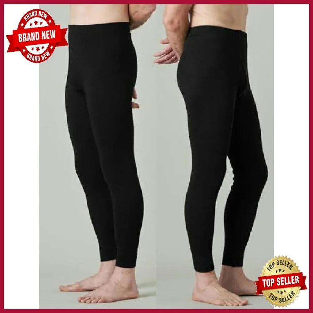 Men's 100% Merino Wool Thermal Base Layer Pants Lightweight Midweight